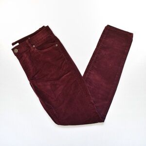 LOFT Modern Skinny Velvet Pant Burgundy/Wine